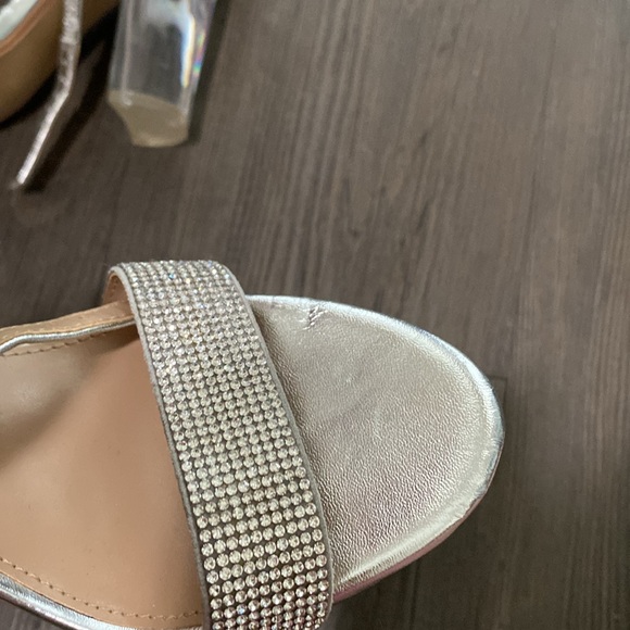 Silver rhinestone Steve Madden klair open toe high clear heels - Picture 5 of 8